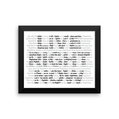 LIVE RIGHT NOW Framed photo paper poster